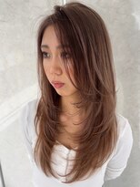 アンダーバーホワイト モデ 富田林店(_WHITE mode)&nbsp;ハイライトカラーミルクティーベージュレイヤーカット