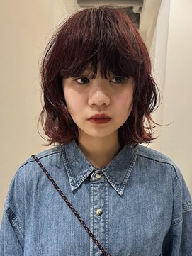 ナヌーク シブヤ(nanuk shibuya) 前髪パーマ/暖色カラー