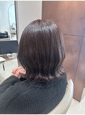 シークレットハイライト×くびれミディグレージュヘア