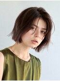 ピンクベージュ/アンブレラカラー/クールショート/前髪/表参道