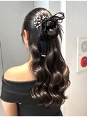 ハーフアップヘア/カチモリアレンジ/お呼ばれヘア/結婚式/渋谷