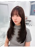 透明感カラー髪質改善ダブルカラー韓国レイヤーカット前髪顔周り