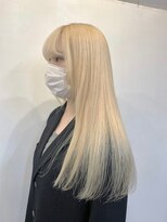 アンセム(anthe M) ツヤ髪ブロンドベージュ前髪カット髪質改善韓国トリートメント