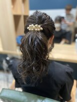 ヘアサロンアンドヘアメイクディー(hair salon hair make D)&nbsp;仙台D　ヘアセット結婚式お呼ばれポニーテールヘアアレンジ