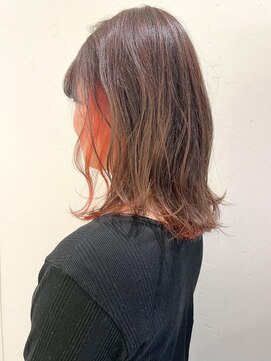 セルカ 新宿(CERCA) コーラルオレンジインナーカラー【CERCA新宿】