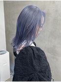 ペールブルー 全頭ブリーチ