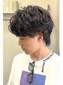 シャドウパーマ毛流れニュアンスパーマセンターパートウルフ