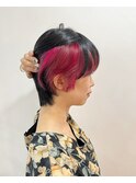 マッシュショート×フェイスフレーミングピンクMIX
