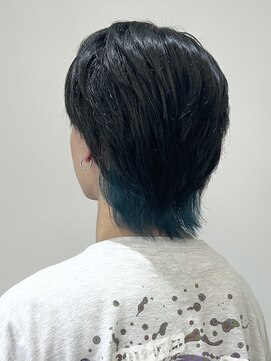 アヤラ オーガニックアンドスパ 東船橋店(AYALA) 【江添茉友】メンズウルフ/インナーカラー/ブルーグリーン