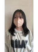 地毛風シアーブラック×内巻きレイヤーカット