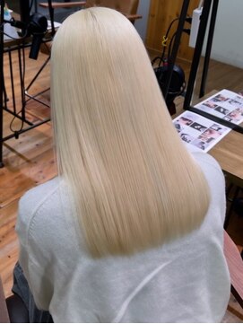 ザ ドッツ(THE DOTS) ホワイトベージュ ブリーチ ダメージレスカラー ロング