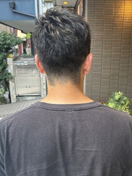 サロン ハナノ(Salon Hanano) メンズスパイキーショートダウンパーマミニウルフ30代眉カット