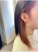 イヤリングカラー オレンジ ケアブリーチ 宇都宮