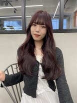 ニコ トウキョウ 渋谷(nico TOKYO)&nbsp;ダブルカラーチェリーレッドピンクブラウン韓国レイヤーロング