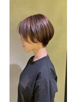 croix deux ケアブリーチ/ブリーチ/ダブルカラー/ハイライト【クロワ ドゥ】 【ツヤ感】ショートボブ