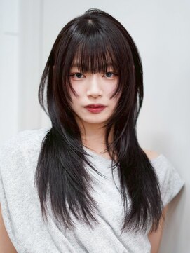 アイティー バイ アルバム 中野店(IT by ALBUM) 顔周りレイヤーロング黒髪韓国ヘア_F21252