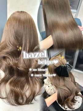 ユアーズヘア 東新宿店(youres hair) ブリーチなしで透明感たっぷりヘーゼルベージュ