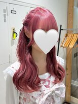 ユニークバイケンジ 町田(unique KENJE) ハイトーンピンク!編み込みハーフツイン