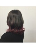 10代20代大人かわいい裾カラーレッドバイオレッドミディアム