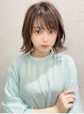 顔型別ヘアスタイル小顔マロンベージュAラインボブ30代吉祥寺