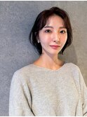 前髪パーマ×ナチュラルボブ【本多身和子】