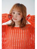 くびレイヤーエモージュ前髪モテベージュレイヤーミディ/吉祥寺