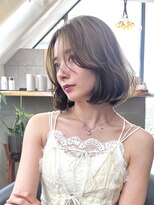 ロンドブルーム 天神大名店(Lond Bloom)&nbsp;10代20代切りっぱなしボブオリーブベージュくびれボブ天神大名