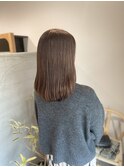 透明感ベージュカラー/セミロング内巻きレイヤー