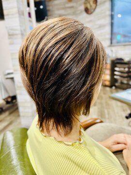 アールバディー(R Buddy) ミディアムレイヤー/カット、カラー、Aujua2ステップTr/30代～