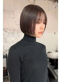 切りっぱなしボブミニボブラベンダーグレージュ20代30代40代