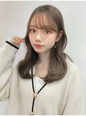 小顔前髪シースルーバング顔まわりミディアムレイヤー