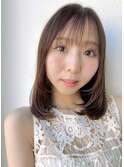 ミディアムレイヤー×ワンカール×シースルーバング艶髪p北浦和