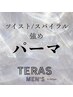 ツイスト/スパイラル/強めパーマ+メンズカット+炭酸スパ+眉毛カット