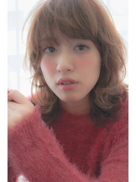 クラン(clan) くせ毛風ルーズカール×オレンジベージュ