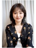 毛先パーマで作るフェザーバングミディ・・・HINATA