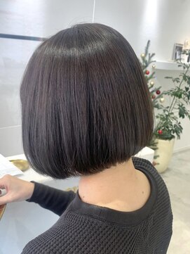 ビューバイネオリーブ 用賀店(Beau'r by neolive) グレージュカラーボブウルフ黒髪ココアベージュ 1