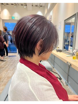 ラブアンドヘアーフロー(Love&Hair Flow) ピンクバイオレット×ショートボブ