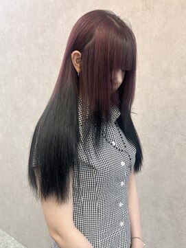 ロンド レア 天神大名店(Lond Le’a) ホワイトブロンド/イメチェンヘアスタイル/ワインレッド