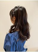 毛先のやわらかなウェーブが可愛い◎ナチュラルハーフアップ