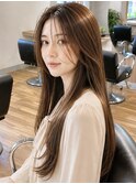 透明感まろやかブラウンベージュ/ロング/レイヤーカット