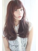斜めバングのパーソナルカラー小顔つやふわロング