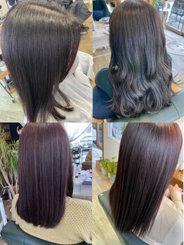 ヘアアトリエ ナイン(hair atelier nine)の写真/初めての方でもオススメ♪nineでは髪への負担を考えた薬剤使用◎ツヤ感ある自然な仕上がりを実現◇