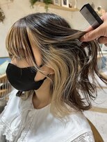 ロンド ストラーダ 心斎橋(Lond strada)&nbsp;韓国前髪顔周りロング×インナーグレージュ[心斎橋/髪質改善]