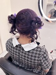 お団子ツイン【クランソア】心斎橋/ヘアメ/ヘアセット