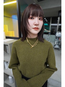 ザメゾン(THEMAISON) 【GUEST】顔周り小顔レイヤー＋オレンジブラウン