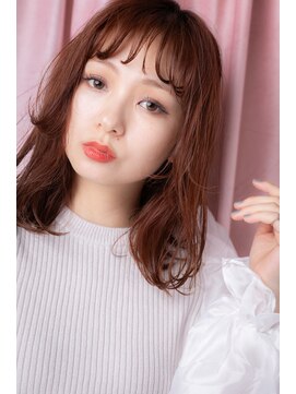 カバーヘア ブリス 戸田公園西口店(COVER HAIR bliss) 前髪パーマベビーピンクオンブレこなれミディZ戸田公園10代20代