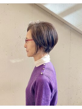 ハルキ ミナト ジャパン オオサカ(HARUKI MINATO japan OSAKA) 40代50代小顔似合わせカットくびレイヤーエモージュ大人可愛い