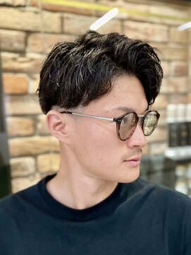 ヒロギンザバーバーショップ 丸の内店(HIRO GINZA BARBER SHOP) ニュアンスパーマ七三セット　東京/大手町/理容室/バーバー