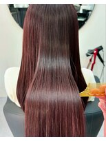 ハロ(Halo)&nbsp;ブリーチなし/ワインレッド/ダブルカラー/メテオ/艶髪/韓国