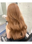 韓国ヘア顔周りレイヤーミルクティーベージュグレージュカラー
